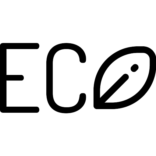 Eco Logo with leaf as 'O'